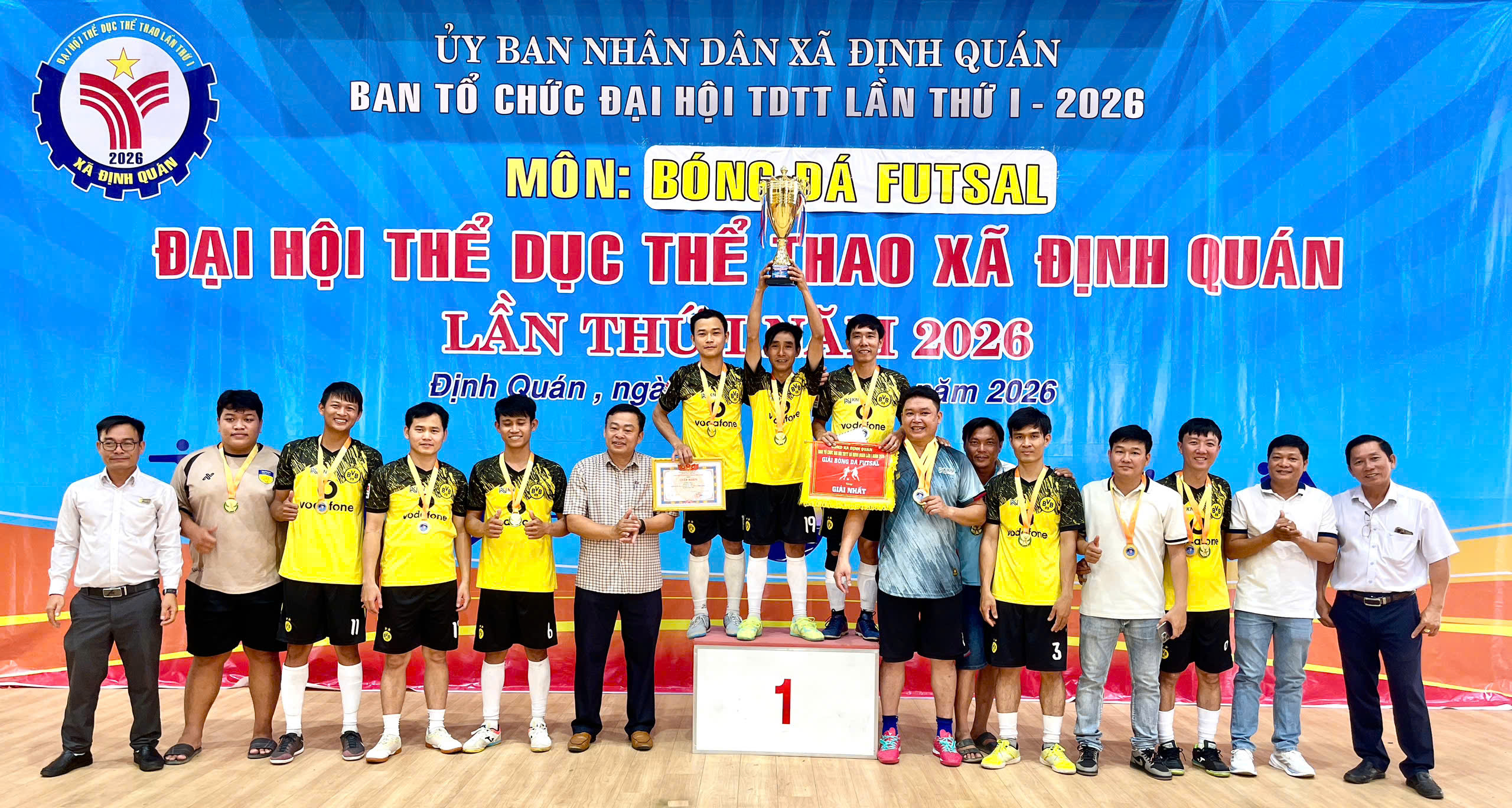 ĐỘI BÓNG ẤP HIỆP NHẤT VÔ ĐỊCH GIẢI FUTSAL NĂM 2026